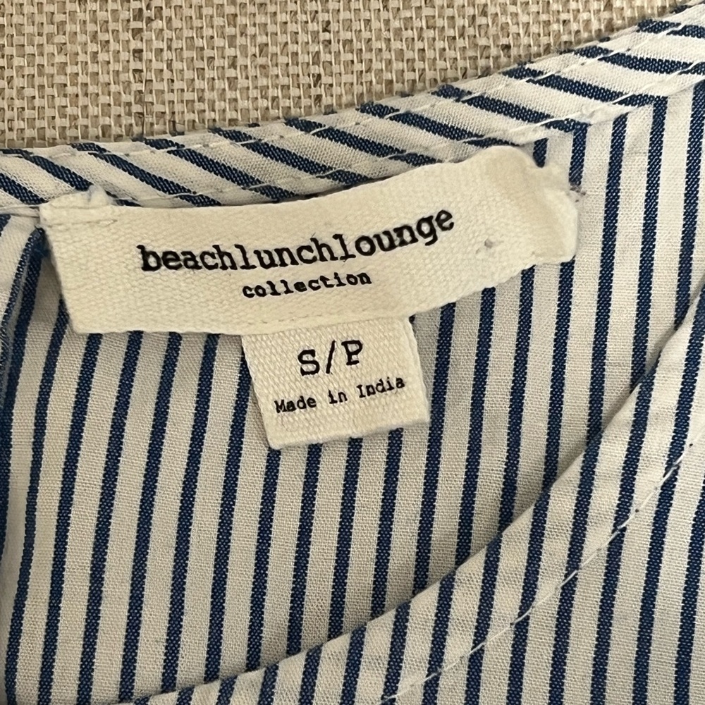 Beach lunch lounge cotton blue/white striped dress | size S | Never Worn - Picture 4 of 11